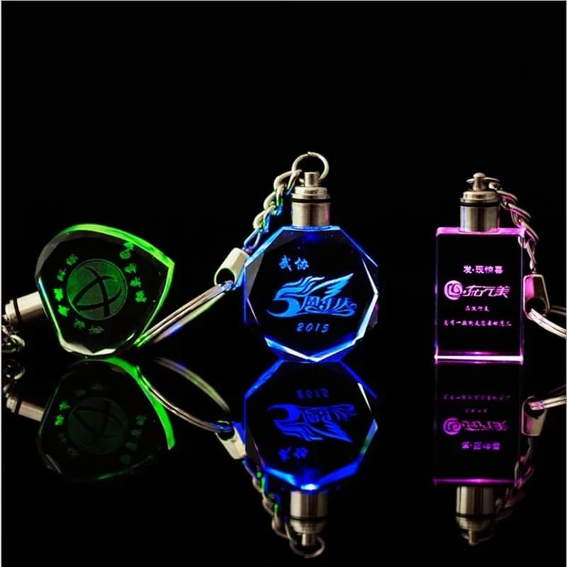 100 Portachiavi in cristallo con motivo incisione laser personalizzato per bomboniere LED colorato che cambia coppia portachiavi regali di Natale di nozze