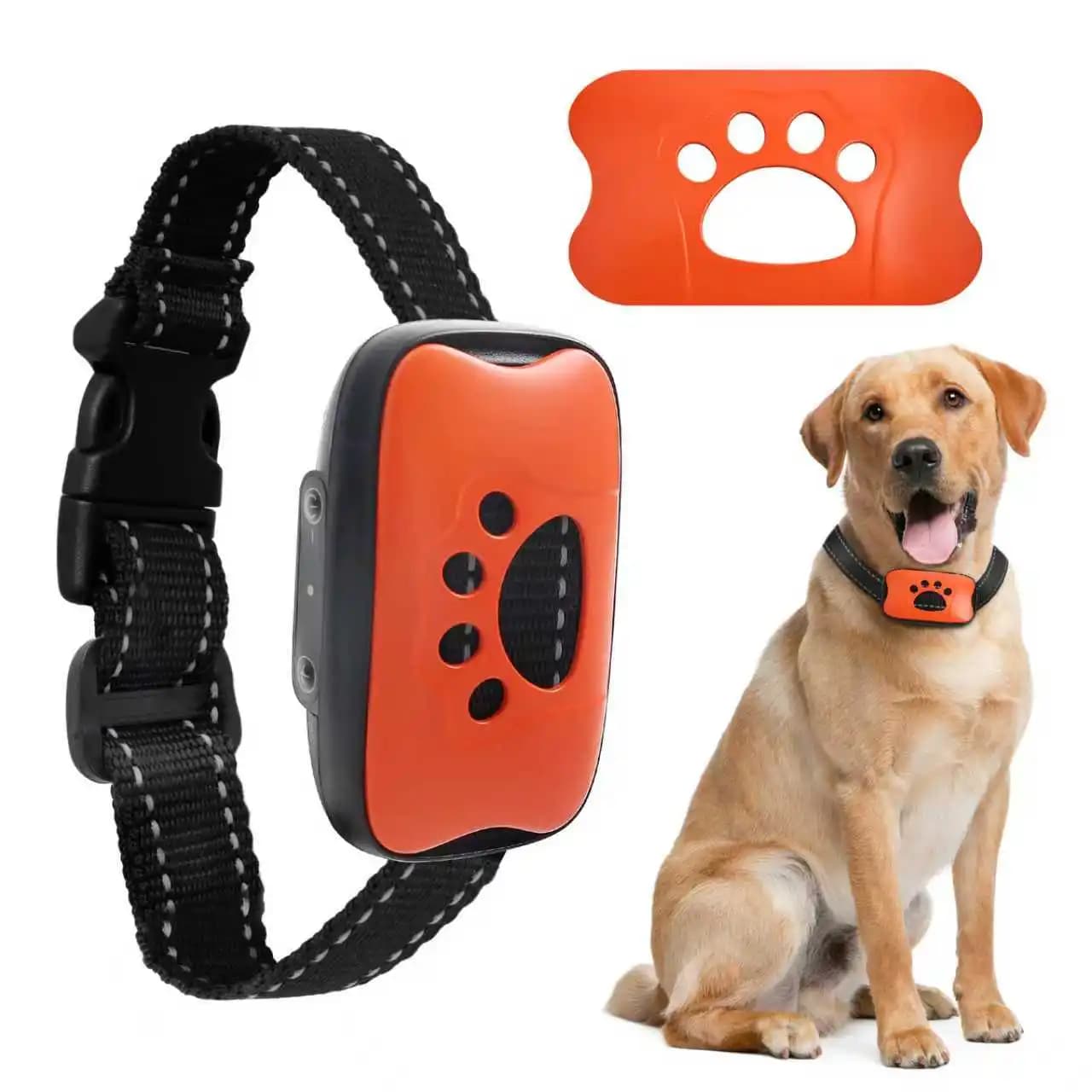 Dispositivo antiabbaio per cani da compagnia Collare elettrico per addestramento per cani Collare per cani USB ricaricabile Dispositivo antiabbaio per vibrazioni smettere di abbaio