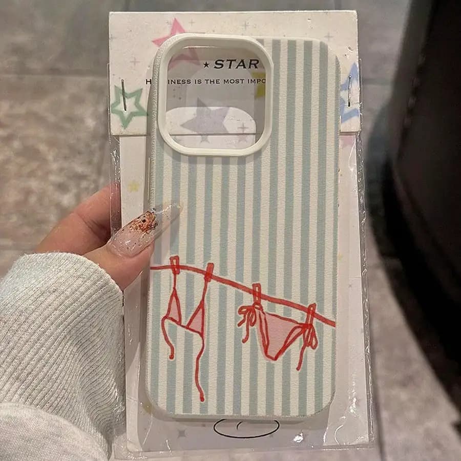 1pc INS Style Fresh Lemon Flower Leaf Classic Striped Pattern Perforated Glossy Filmic Hard Phone Case, Suitable For IPhone 11/12/13/14/15/16 Pro Max