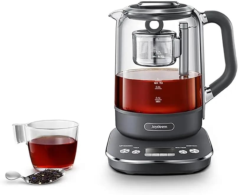 Hot Tea Maker, Glass Electric Kettle with Auto Lift Tea Infuser and Temperature Control, 1.7L, JD-ZC6088G