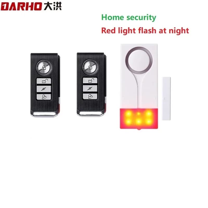 Darho Red Flash Shop Campanello di sicurezza domestico intelligente con rilevatore di sensori magnetici per porte e finestre sonori Sistema di allarme domestico intelligente wireless