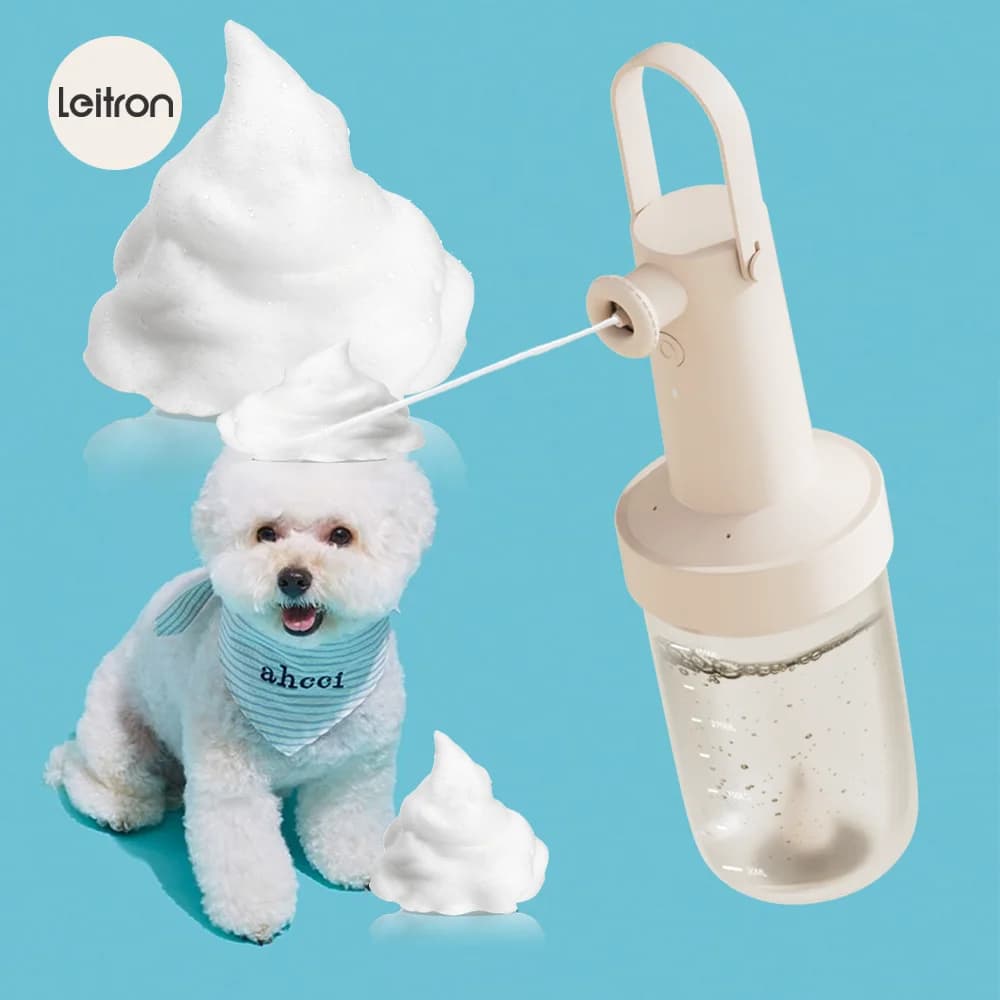 Shampoo per animali domestici ricaricabile, bottiglia per la pulizia, forniture per il bagno per cani impermeabili IPX7 per cani, gatti, cuccioli, bambini/