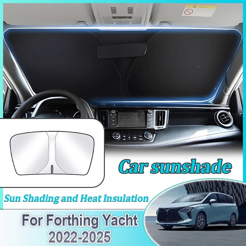 Coperture per auto per Forthing Yacht 4 U-Tour Suba M4 2022 ~ 2025 Anti-UV Protezione solare Anello in acciaio Parabrezza anteriore Parasole Accessori