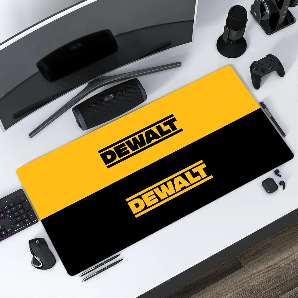 Tappetino per mouse antiscivolo con bordi rinforzati, per ufficio, studenti, gaming, con logo, spesso, grande, D-DEWALT, tappetino da scrittura imbottito