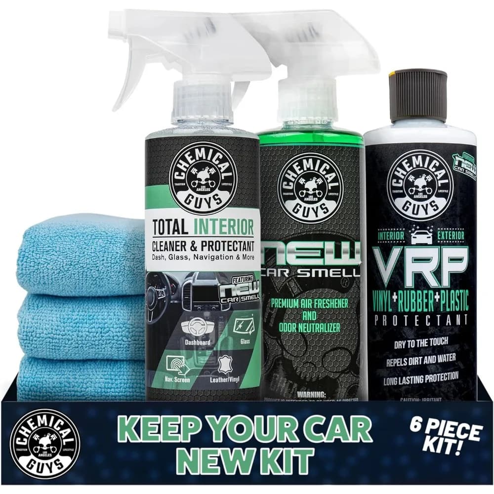 Kit Completo per Pulizia e Dettaglio dell'Auto, Mantiene la Tua Auto Come Nuova, con Detergente per Interni, Deodorante e Panni in Microfibra