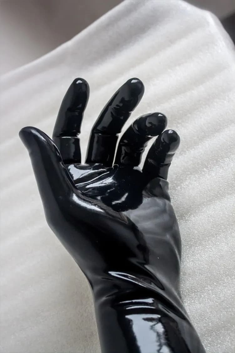 (DM8274) Lattice naturale al 100% Guanti di seconda pelle in pura gomma fatti a mano da indossare fetish