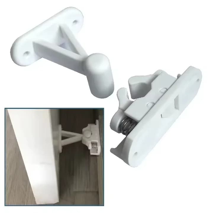Kit di chiusura fermo porta a forma di T Fermaporta Clip di chiusura per camper Porta di barca Supporto di fermo Set di tappi per serratura