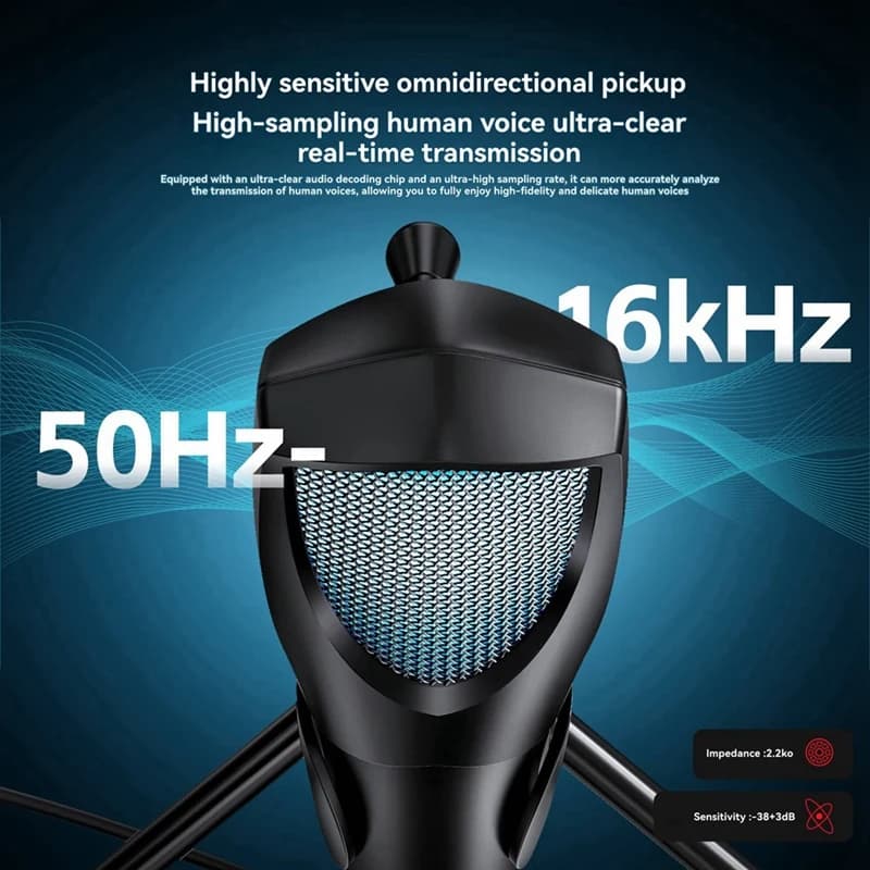 Microfono da gioco Microfono a condensatore USB da tavolo professionale Luce RGB Streaming live Videoconferenza Microfono-A10G