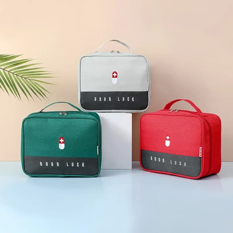 Scatola per medicinali addensata di grande capacità Kit di pronto soccorso per famiglie a strati Scatole per medicinali Armadietto per medicinali Borsa portatile in tessuto