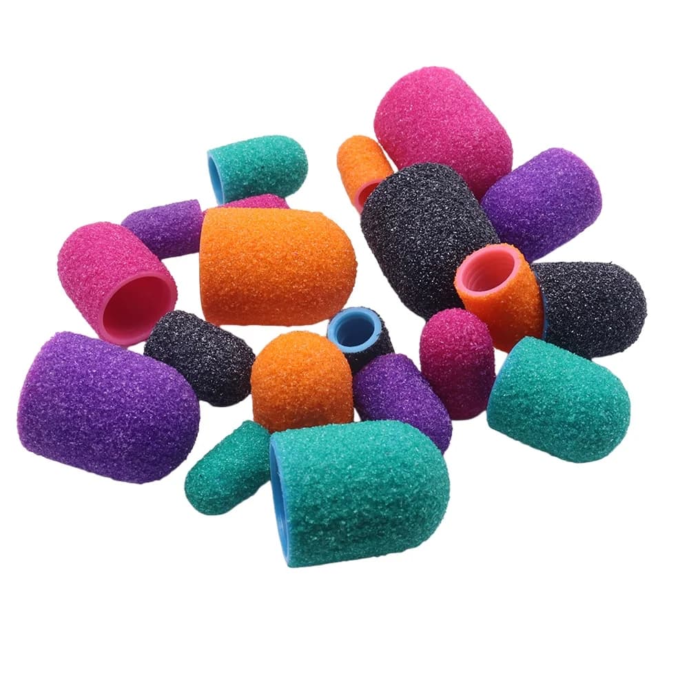 50 pezzi cappucci abrasivi manicotti per taglierina per unghie adatti per rimuovere la lima per piedi, lucidatore per manicure e pedicure (dimensioni hanno 5 mm 7 mm 10 mm 13 mm)