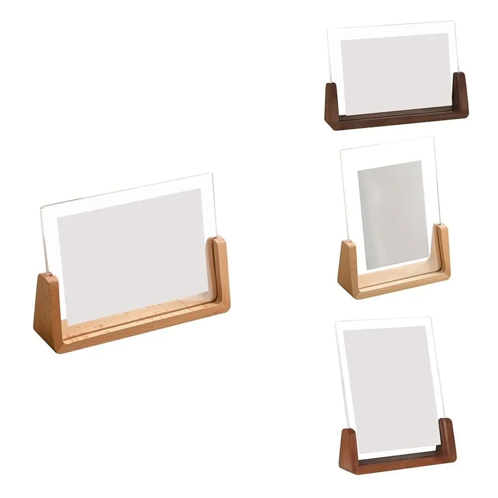 Creative U-shaped photo frame for images in transparent acrylic wood display for shooting of scene objects for modern decoration photos for home