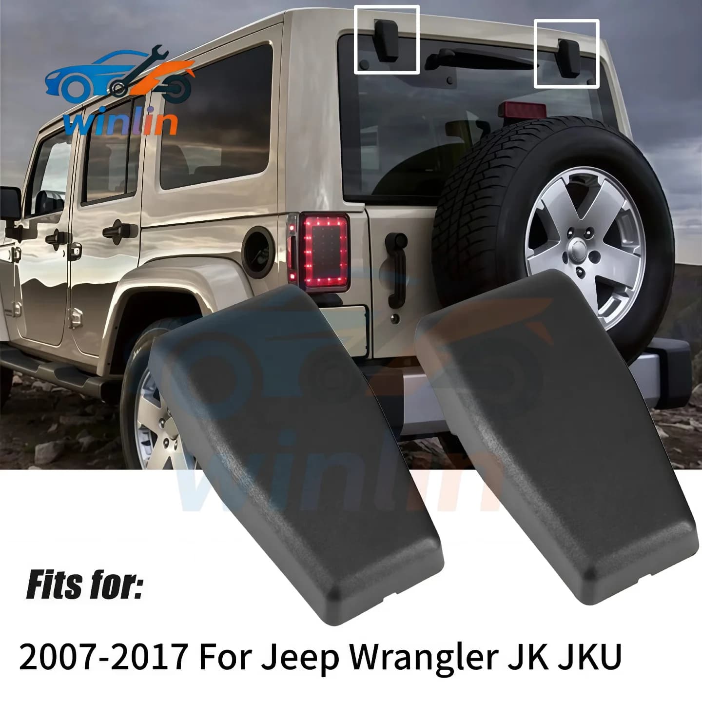 Copertura Cerniera Portellone Posteriore Auto 68140033AA Per Jeep Wrangler JK JKU 2007-2018 Plastica Nera