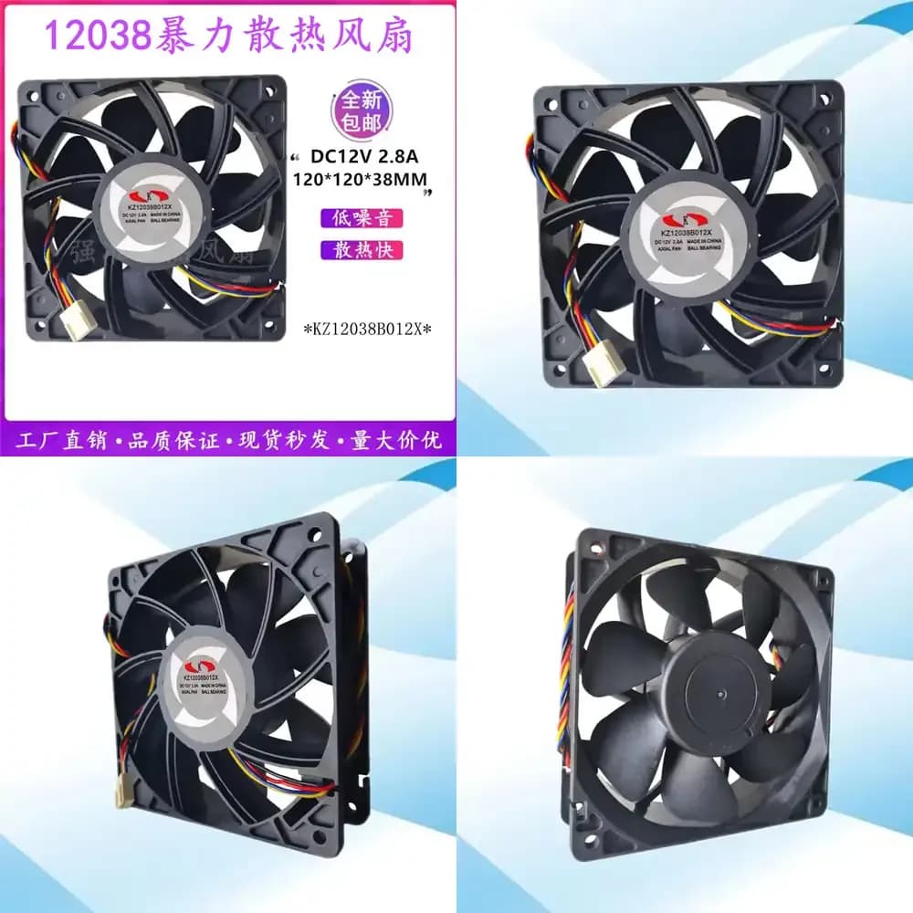 Ventola di Raffreddamento per Laptop M3 KZ12038B012X 12038, 12V 2.8A 12cm, Ventola ad Alte Prestazioni per Dissipazione del Calore CPU per Laptop da Gaming