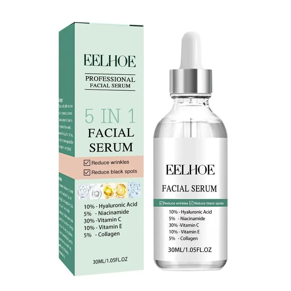 5 In 1 serum face hyaluronic acid vitamin C serum face moisturizing collagen nutrient fade thin lines skin care 30ml