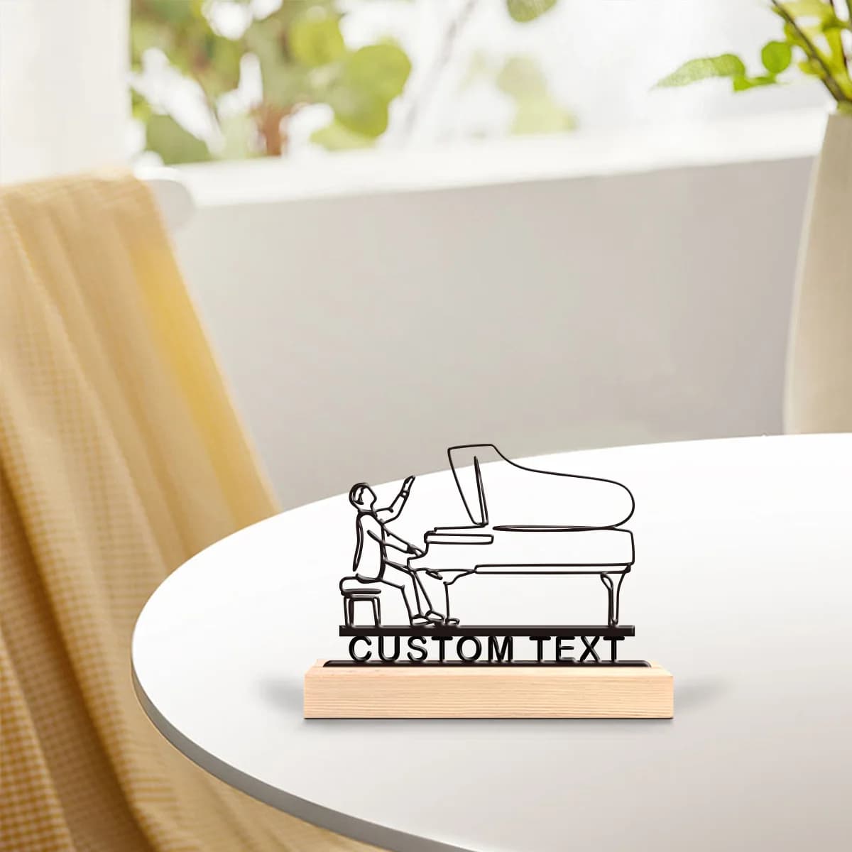 1pc Metal Desktop Ornaments and Decorations Custom Name With Wooden Base Room Decorations, Bar Counter Decorations