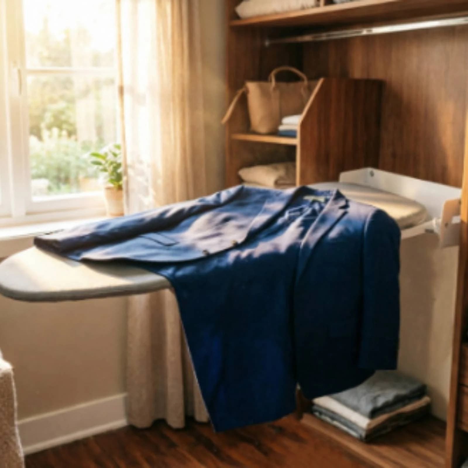Wall-Mounted Ironing Board with Cover Slim Laundry Utility for Apartment Dwellers, Hotel Room