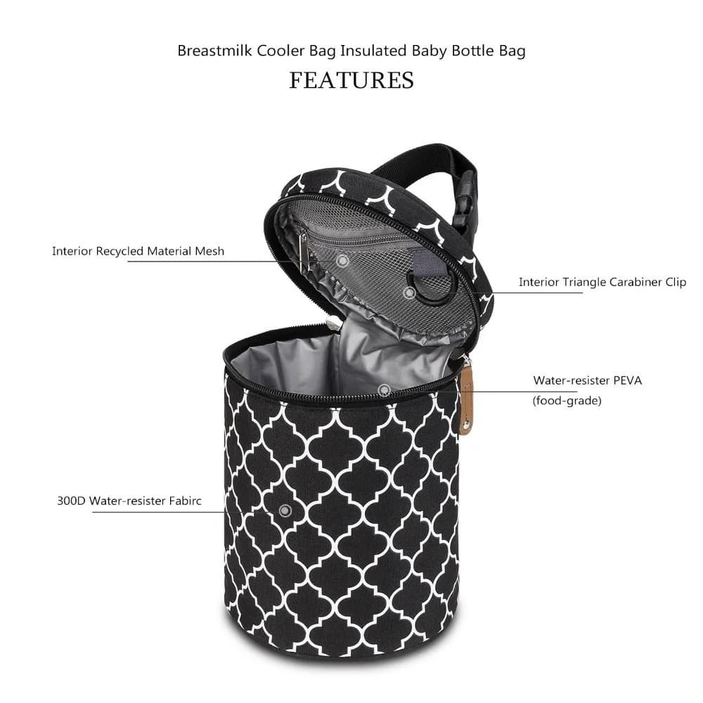 Thermal Insulation Stroller Hanging Bag Waterproof Large Capacity Baby Bottle Bag Hanging Design Travel Carrier