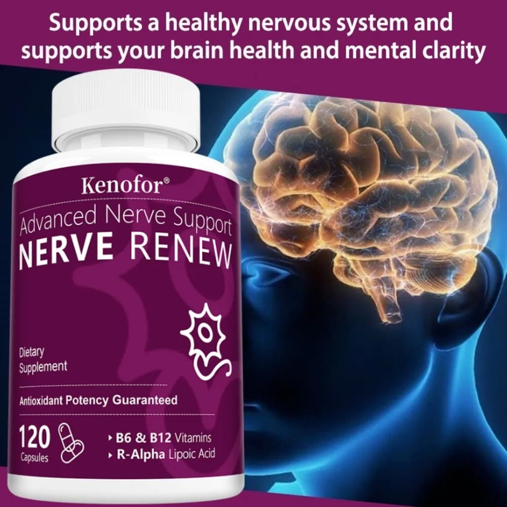 Advanced Nerve Support Formula, Supplement with VitaminB2, B6, B12, for Healthy Nerve Repair & Function, Maximum Strength