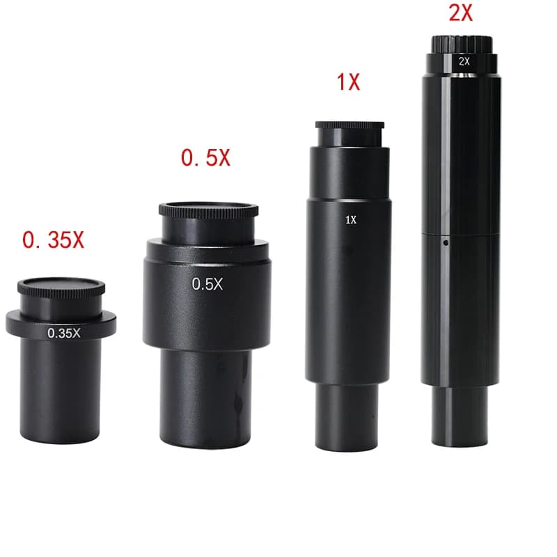 Hayear 0.35X 0.5X 1X 2X Adattatore per obiettivo ausiliario per oculare per microscopio con attacco C Obiettivo zoom per fotocamera per microscopio modello 180X /300X