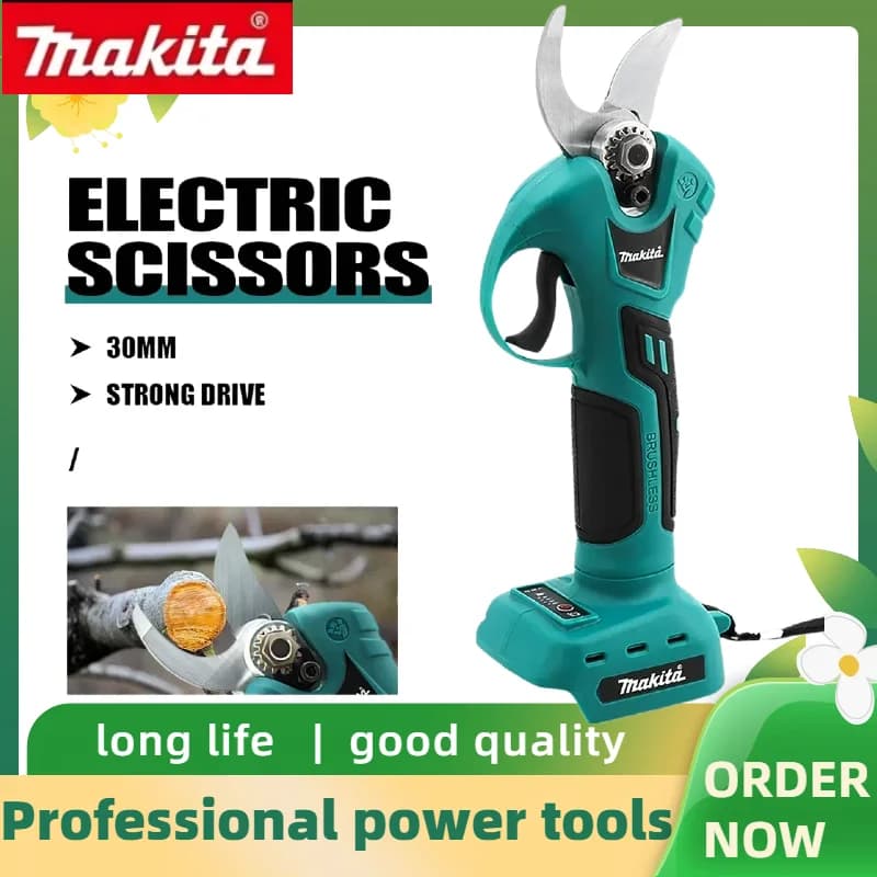 Makita Professional Cordless Garden Pruner Tool Electric Pruning Shears Cutter Wireless Drill Power Tools for Branch Trimming