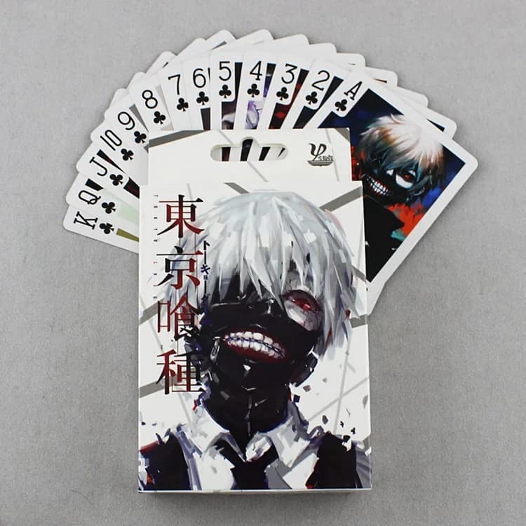 54 pezzi di carte Anime Poker Toy Tokyo Ghoul Cosplay Carte da gioco da tavolo Scatola da collezione con copertina rigida