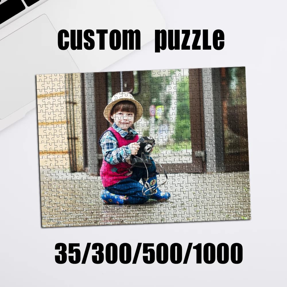 Puzzle Personalizzato con Foto 35/300/500/1000 Pezzi, Foto Candida Personalizzabile, Immagine da Assemblare