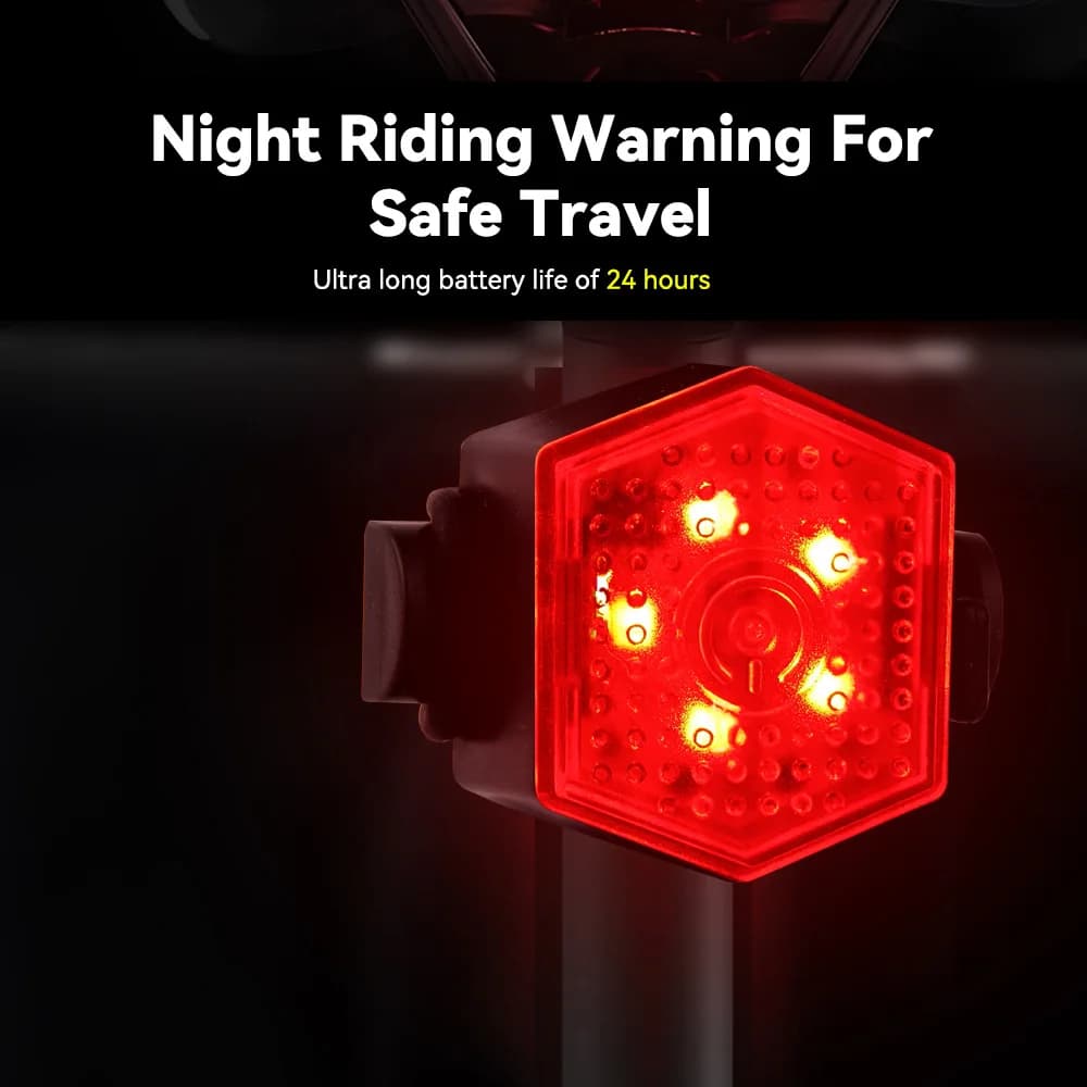 High Brightness LED Bicycle Rear Light USB Rechargeable Bike Rechargeable Waterproof 5 LED Rear Light for Night Bike