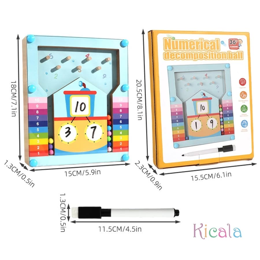 Bambini Montessori Matematica Conteggio Apprendimento Giocattoli Strumento didattico Numero Decompositio Addizione Sottrazione Scuola materna Gioco educativo