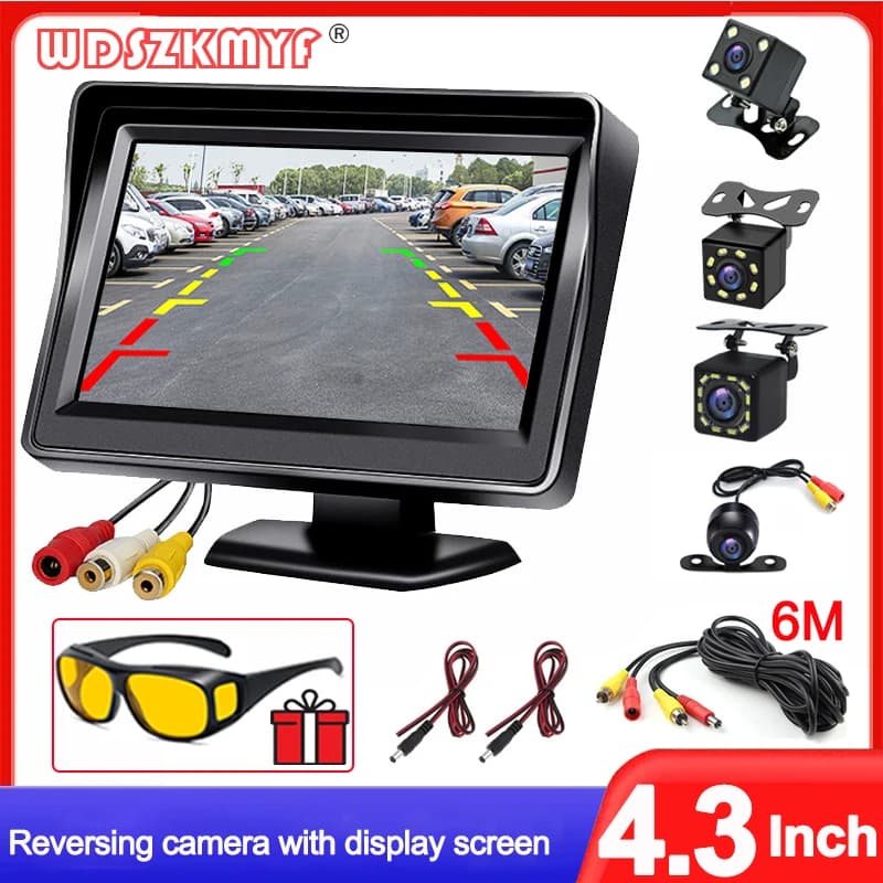 Telecamera per retromarcia da 4.3 pollici schermo per Monitor telecamera per retromarcia sistema di parcheggio per auto telecamera per occhiali antiriflesso gratuiti per veicoli