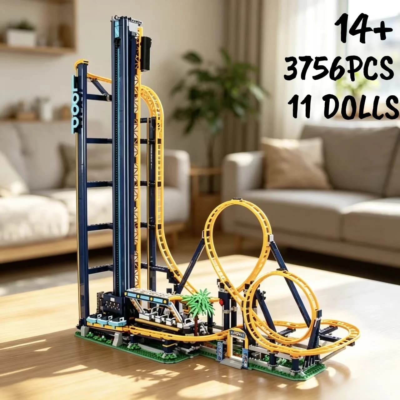 The cheapest circular coaster brick block is compatible with 3756 creative amusement park model blocks for Christmas gifts