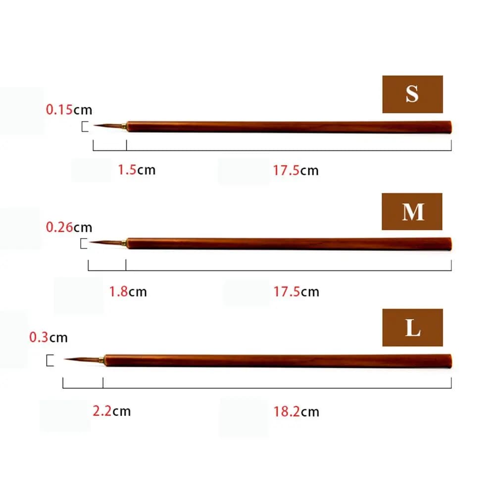 3pcs/set Art Stationery Oil Painting Calligraphy Brush Paint Brush Hook Line Pen Brush Pen