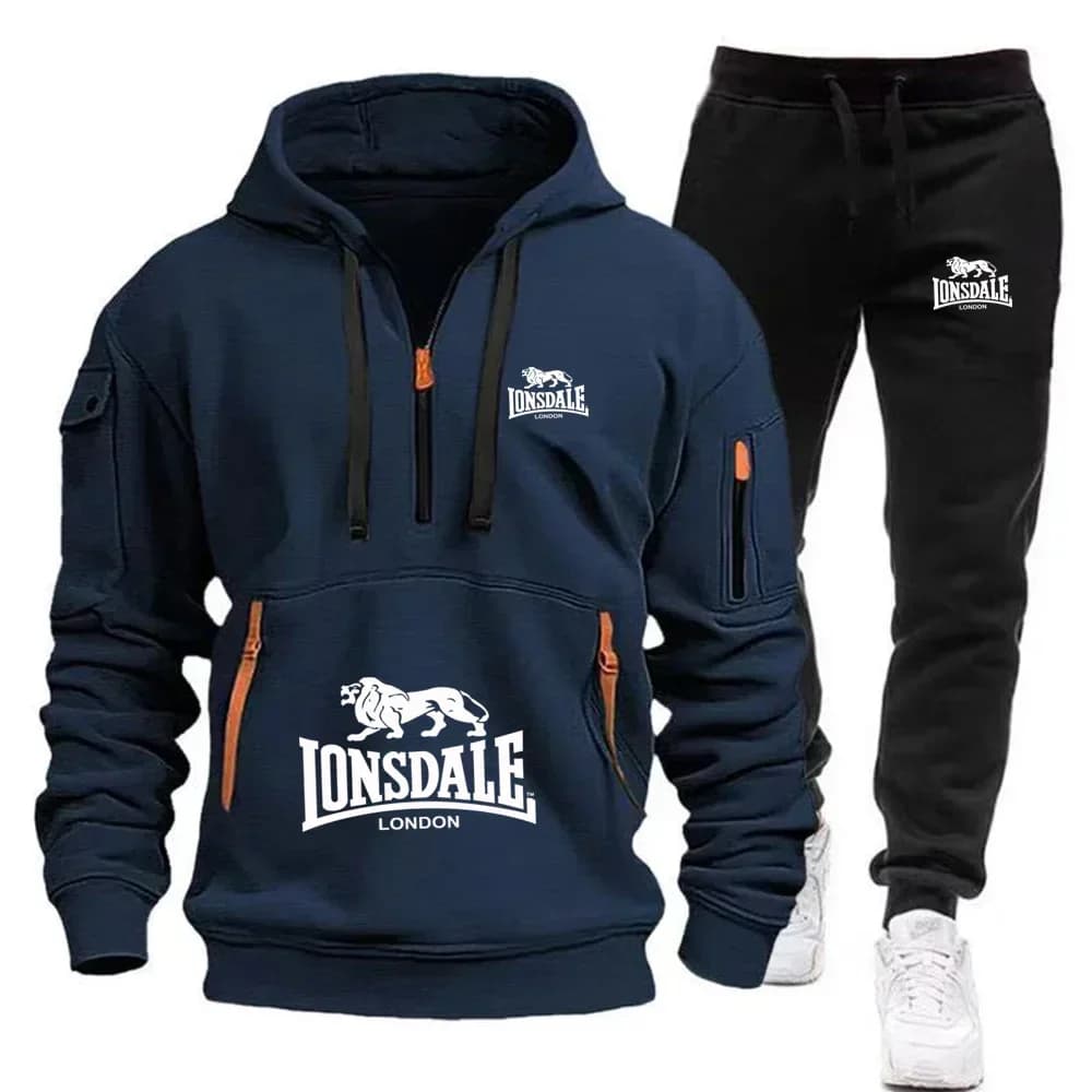 Autumn Winter Men's Casual Jogging Tracksuit 2 Piece Set Outdoor Fashion Sportswear & Loose Casual Pants