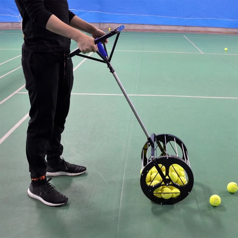Raccoglitore di palline da tennis professionale Dispositivo per la raccolta di palline da tennis di grande capacità Allenatore automatico di palline Attrezzatura sportiva regolabile