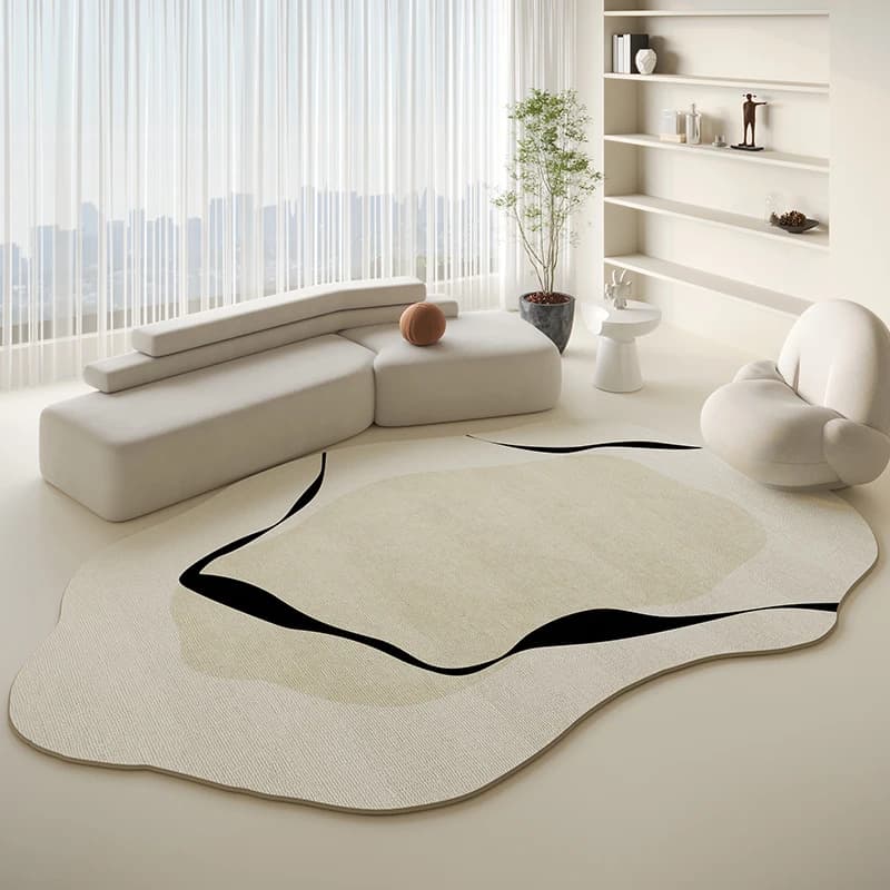 Irregolare lusso camera da letto Decor comodino tappeto casa addensare Lounge Mat francese crema tappeti per soggiorno morbido soffice tappeto di peluche