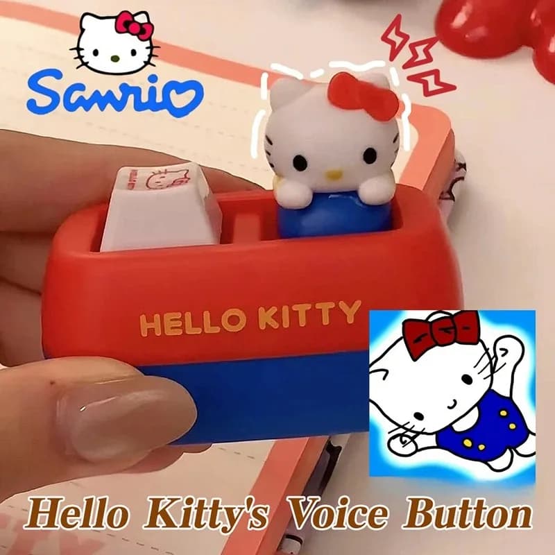 1-3Pcs Hello Kitty Keyboard Keychain Click Voice Kawaii KT Button Keychain Fidget Toy Decompression Keyboard Backpack Charms