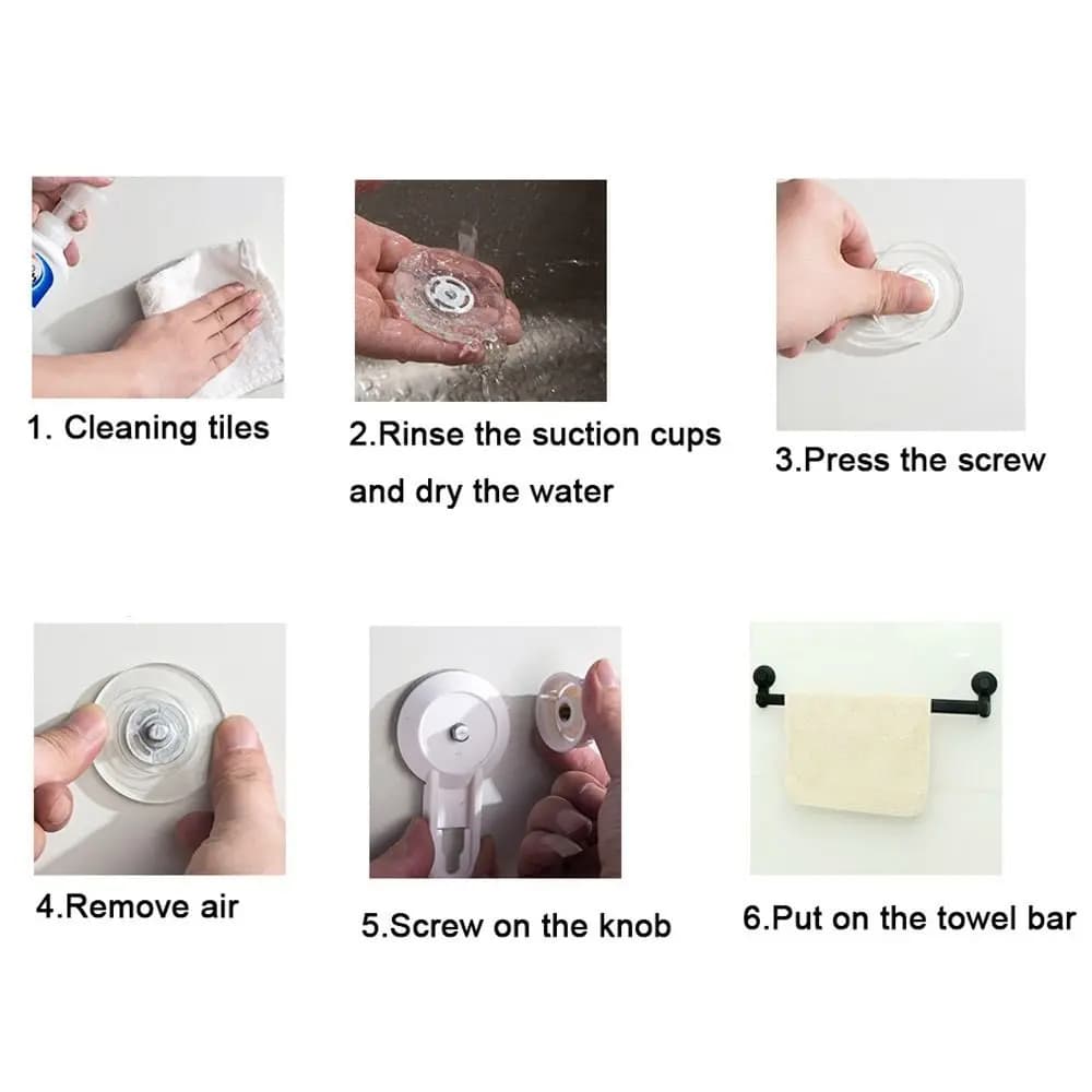 Aluminum Alloy Vacuum Suction Cup Towel Rack Non-punching Retractable Single Pole Towel Rack Seamless Wall Mounted