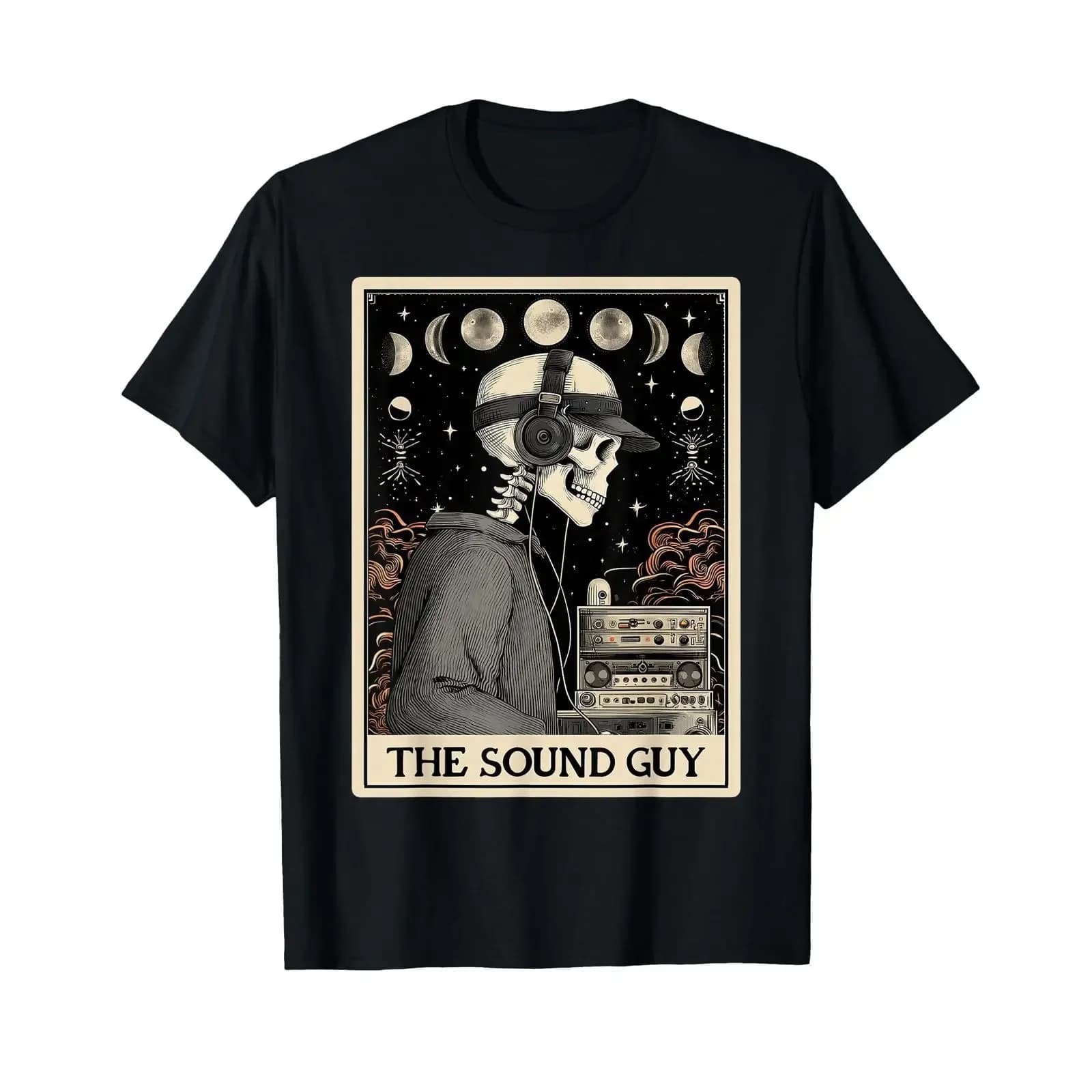 The Sound Guy Engineer Audio Tarot Card T Shirt vintage Washed streetwear Casual designer clothes graphic Soft fashion homme