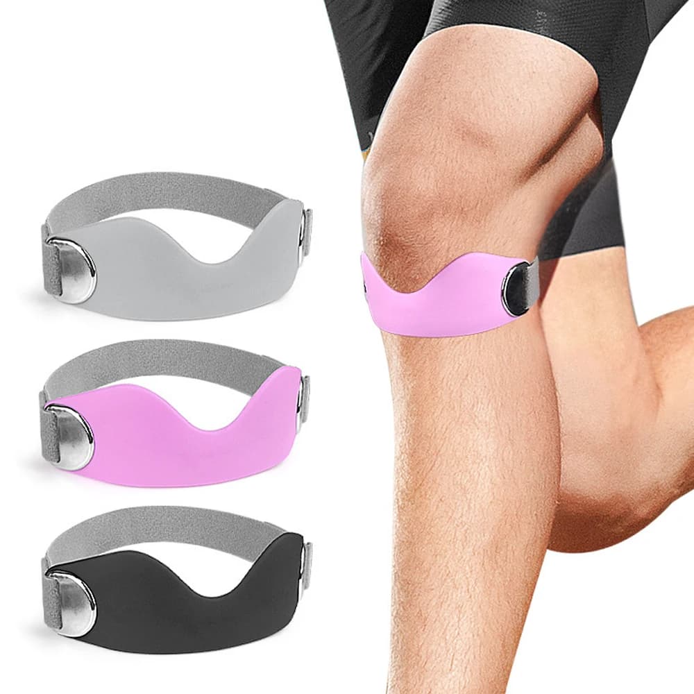 1 pz Fascia di Supporto per Tendine Rotulee Regolabile in Silicone, Fascia Compressiva per Rotula, Supporto Stabilizzante per Ginocchio, Ideale per Basket