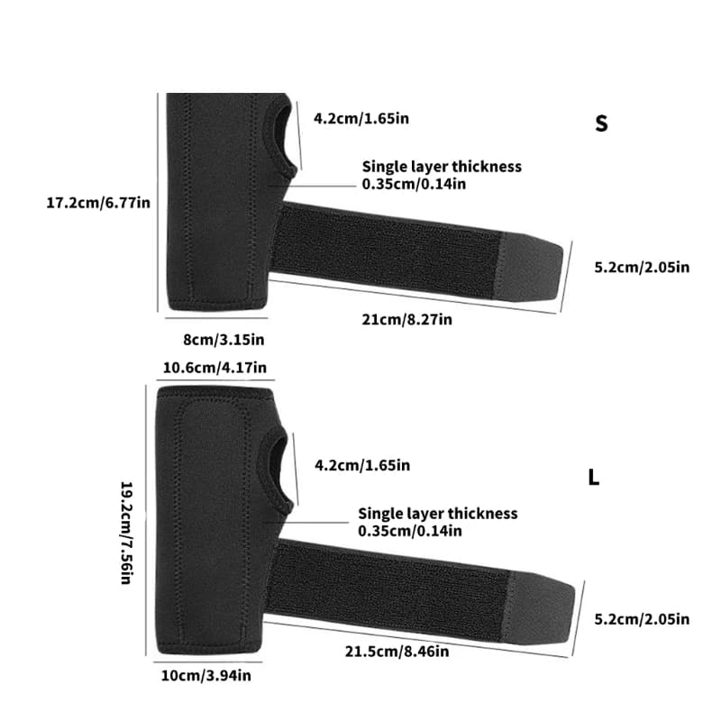 Orgello supporto polso traspirante in metallo in metallo Splint a mano regolabile.