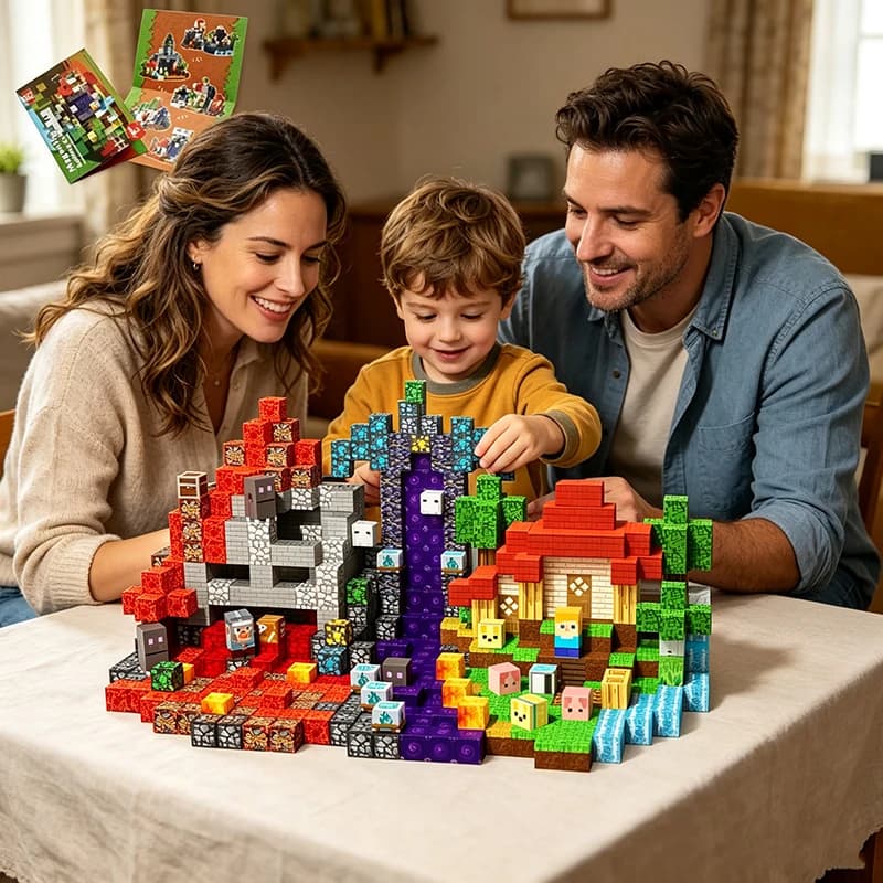 100+PCS Magnetic Building Blocks 3D Cube Magnet Tiles STEM Educational Construction Toy for Kids Creative Learning Birthday Gift