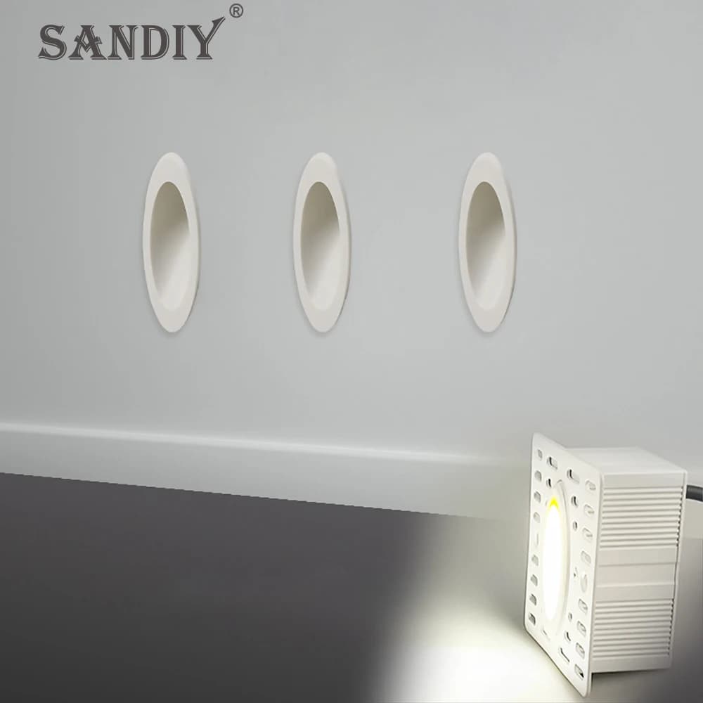SANDIY Lampade da Parete Luce Scale da Incasso Luci Notturne da Incasso Illuminazione Scale Bianco Nascondere Luce Ribalta per Balcone Scaletta Cucina Camera da Letto Armadi Decorazione Apparecchio a Led per Interni