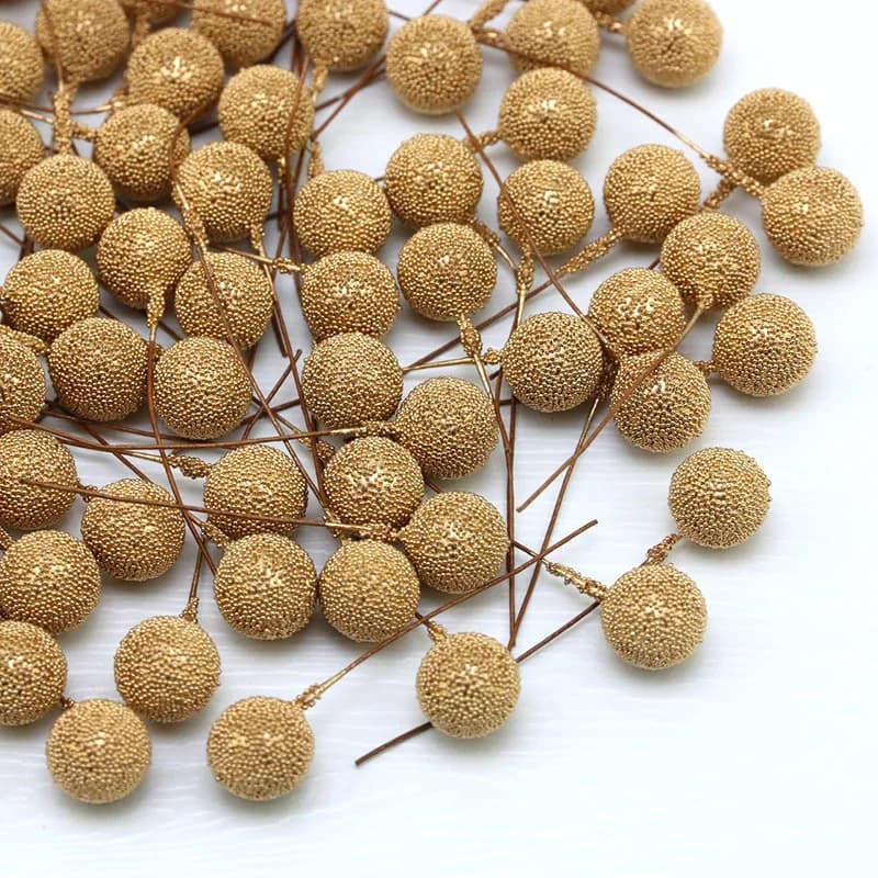 (100 pz/pacco) 6cm Christmas Berry Bayberry Decoration simulazione Golden Berry Bouquet False Plant Wreath Decoration