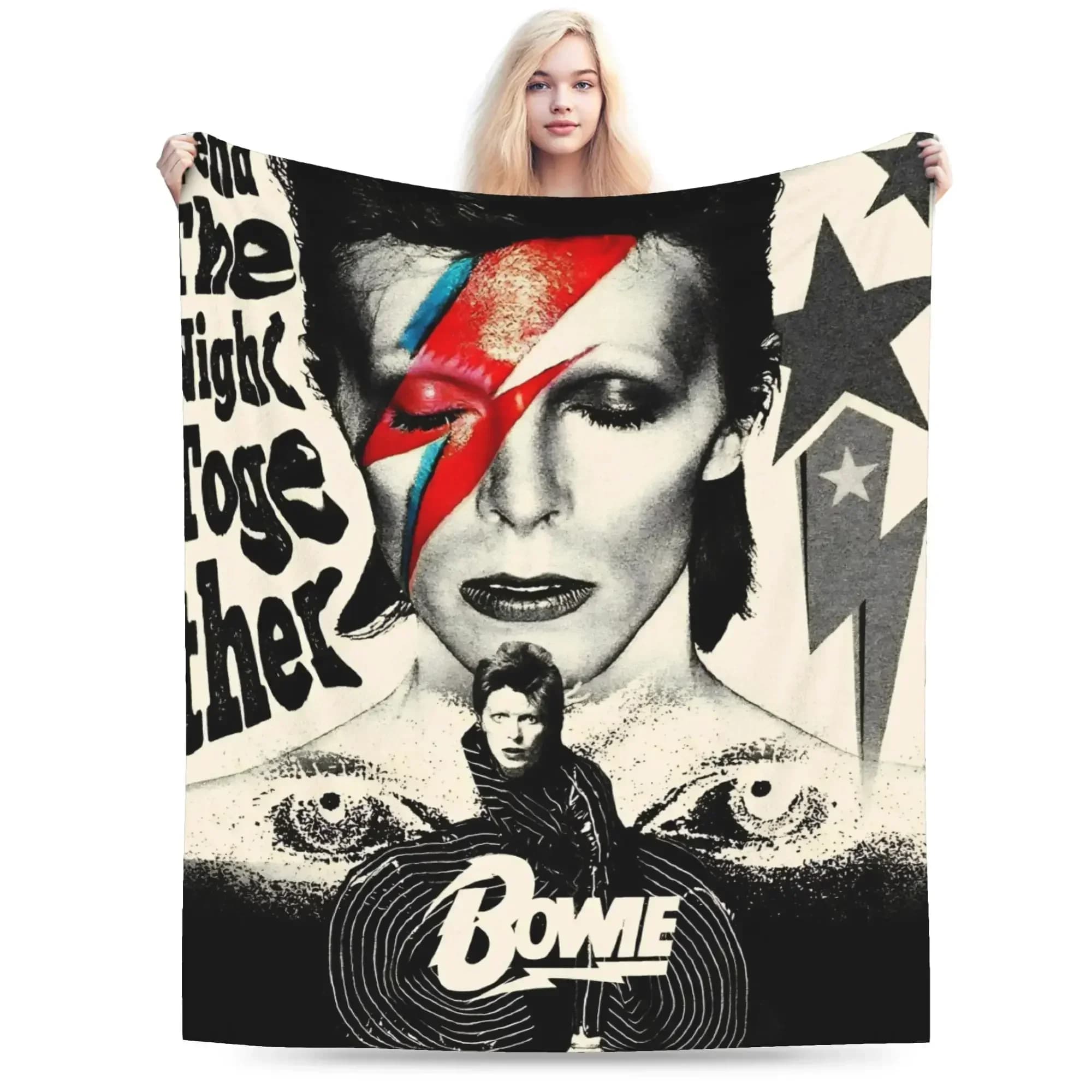 David Bowie Inspired Warm Plush Kids Blanket Flannel Bedspread Sofa Throw Home Decor Bed Cover