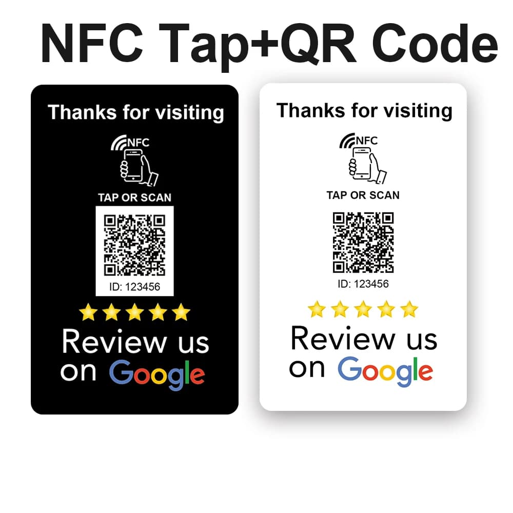 codice qr nfc Compatibile con biglietti da visita Revisione Google per il marketing di piccole imprese Aumenta le tue imprese Schede nfc programmabili