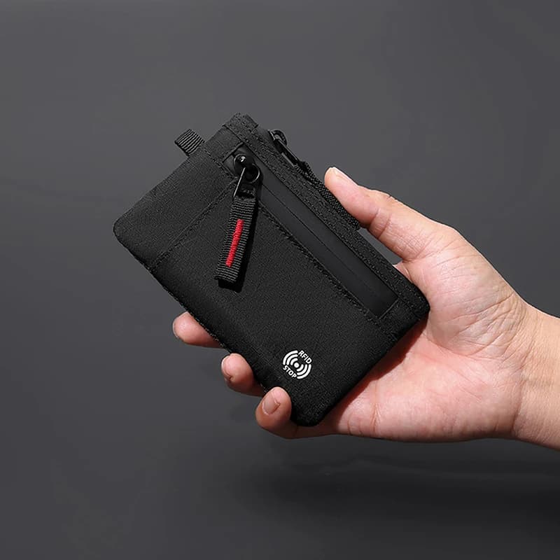 Porta carte di credito Rfid Portafoglio corto da uomo Portamonete con cerniera X-pac Mini Portafoglio da viaggio Portamonete tattico maschile