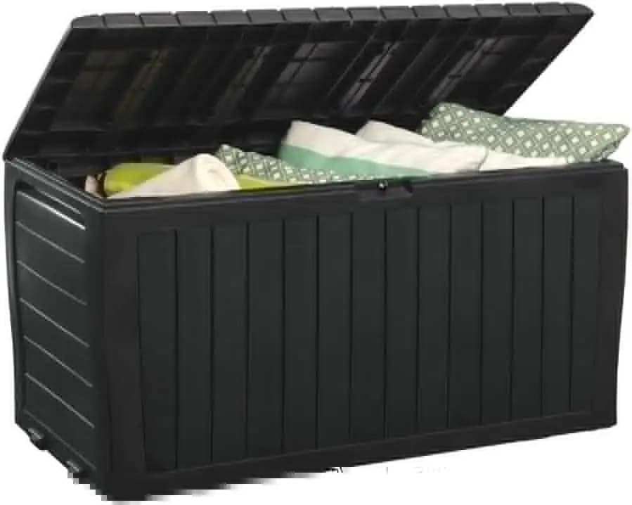268 litre outdoor resin storage box for patio, balcony and garden – Pillow weather resistant container