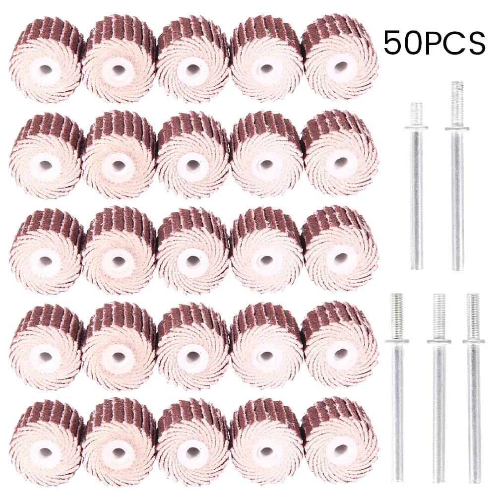 Levigatura Grana Flap Lucidatura Ruote Disco Roulette Dremel Accessori per utensili Girante per otturatore Rotante 50 pezzi Carta vetrata per la lavorazione del legno