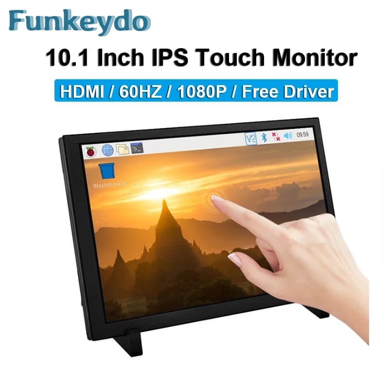 Touch screen IPS da 10,1 pollici 1280x800 Monitor LCD touch USB compatibile da 10,1 "HDMI per Raspberry Pi 5/4B/PS4/TV Box/Switch