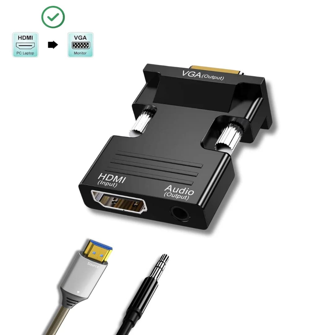 YOUTRADE HDMI to VGA adapter with audio | 1080P converter for laptop/projector/ TV | Plug & Play