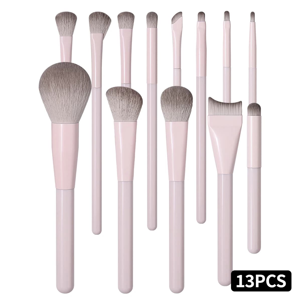 13PCS Pink Makeup Brush Set Professional Foundation, Eyeshadow,Concealer,Contour&Blush, Complete Cosmetic Tool Kit